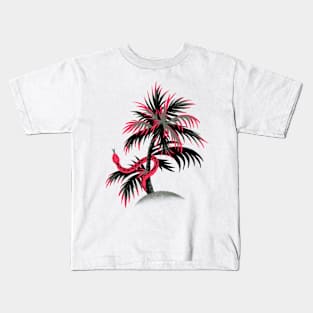 Snake Palms - Dark Vintage Coral Kids T-Shirt